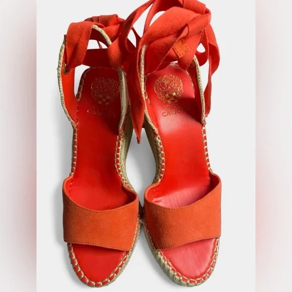 Vince Camuto Espadrille Wedge Sandals Lace Up Ankle Tie Size 8.5 Charity Listing - Picture 7 of 7